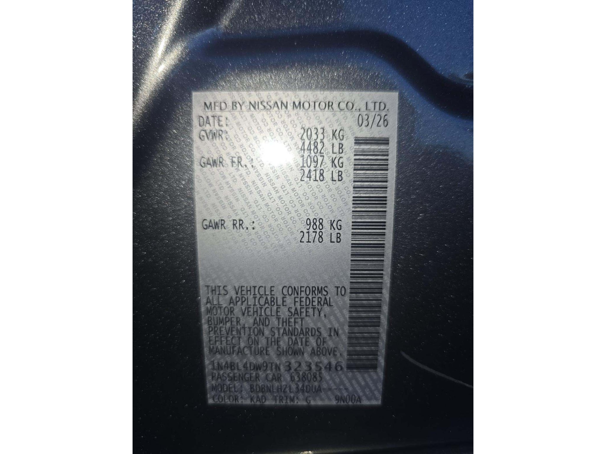 2026 Nissan Altima SV