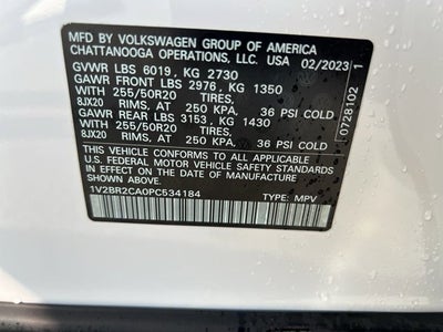 2023 Volkswagen Atlas 3.6L V6 SEL