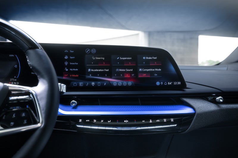 The 2026 OPTIQ-V Display Screen Displaying the V-Mode Settings | Wackerli Cadillac of Idaho Falls in Idaho falls ID